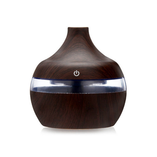 300ML Waterdrop Shape USB Wood Grain Aromatherapy Air Purifier Mute Humidifier, Color: Deep Wood Grain by bashfashion