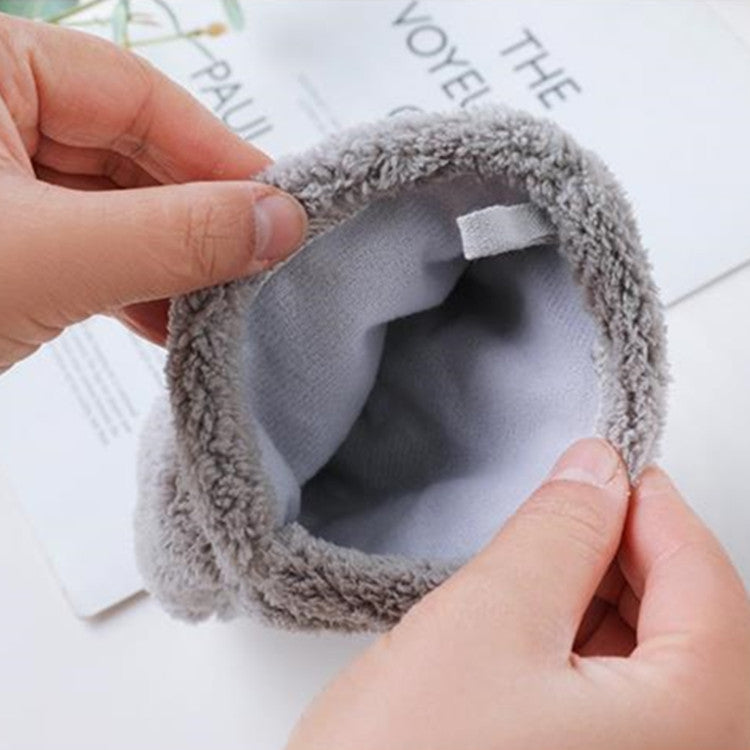 Singe Fast Dry Hair Gloves Quick Drying Coral Velvet Absorbent Gloves(White) by bashfashion