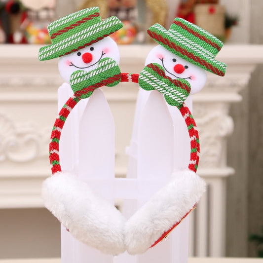 Women Men Christmas Earmuffs Head Hoop Cute Cartoon Decoration for For Winter(Snowmen) by bashfashion