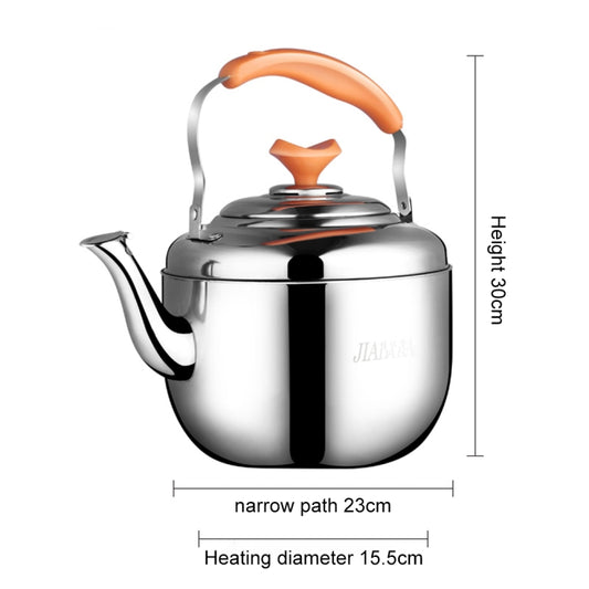 Stainless Steel Kettle Extra Thick Whistle Burning Kettle Home Teapot Large Capacity(5.8L Apple kettle) by bashfashion