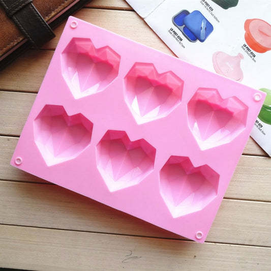 6 in 1 Heart Shape Silicone Mold For Baking Mousse Cake DIY Silicone Molds by bashfashion