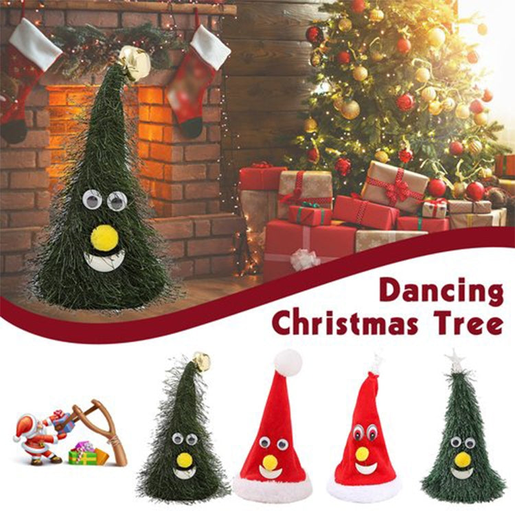 6 inch Electric Cap Christmas Swing Tree Hat Christmas Ornaments Props(Shake Cap with Music) by bashfashion