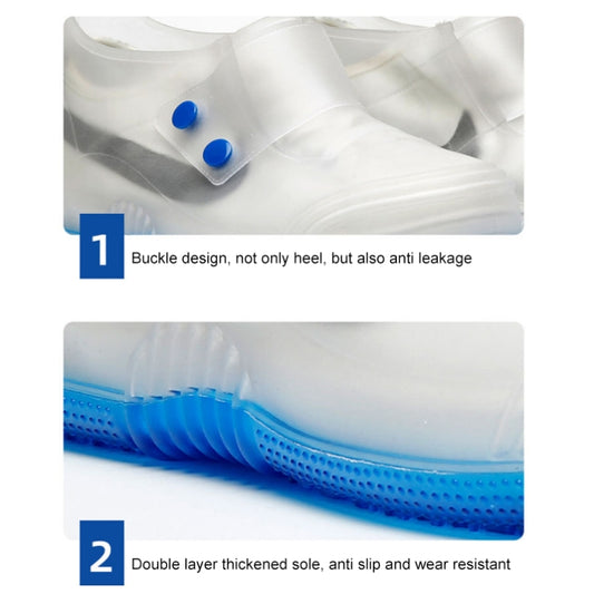 Low Toe Shoe Covers Men And Women Non-Slip Thick Bottom Flip Buckle Waterproof Rain Boots, Size: 38/39(Blue) by bashfashion