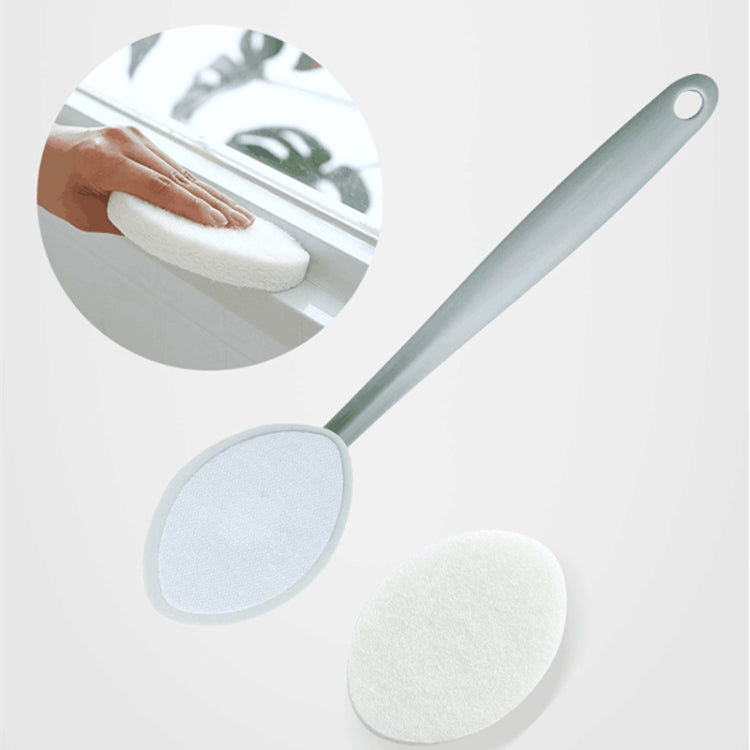 Bathroom Long Handle Cleaning Sponge Brush Floor Tile Decontamination Scouring Pad(Pink) by bashfashion