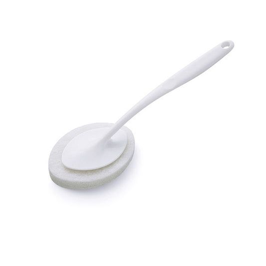 Bathroom Long Handle Cleaning Sponge Brush Floor Tile Decontamination Scouring Pad(White) by bashfashion