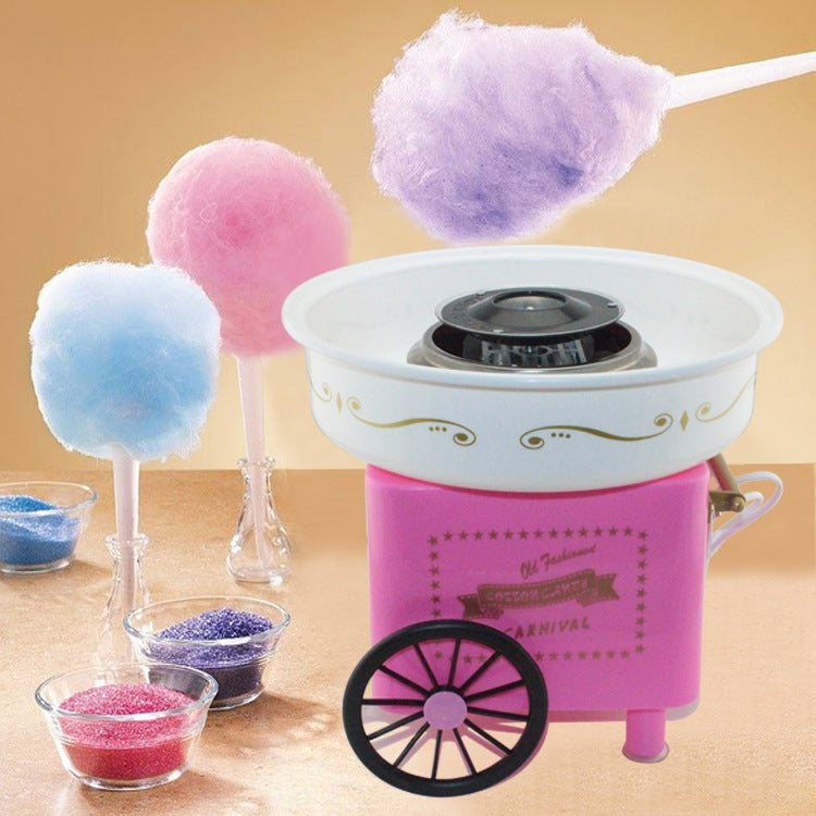 Retro Trolley Mini Cotton Candy Machine, Specification:U.S. Regulations 110 V(Pink) by bashfashion
