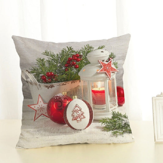 Christmas Decoration Cotton and Linen Pillow Office Home Cushion Without Pillow, Size:45x45cm(Star Christmas) by bashfashion