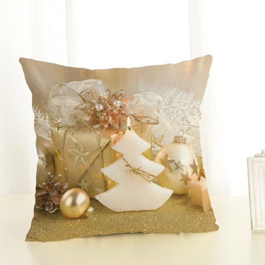 Christmas Decoration Cotton and Linen Pillow Office Home Cushion Without Pillow, Size:45x45cm(White Christmas Tree) by bashfashion