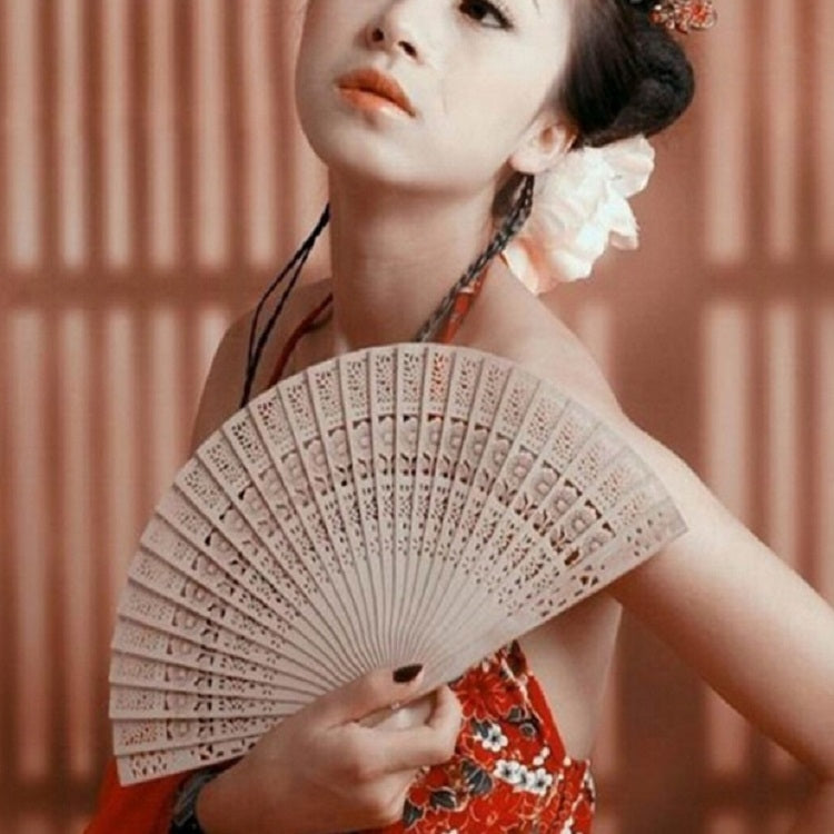 Ancient Style Fragrant Wood Fan Folding Fan Dance Fan Solid Craft Fan, Size:8 inch by bashfashion
