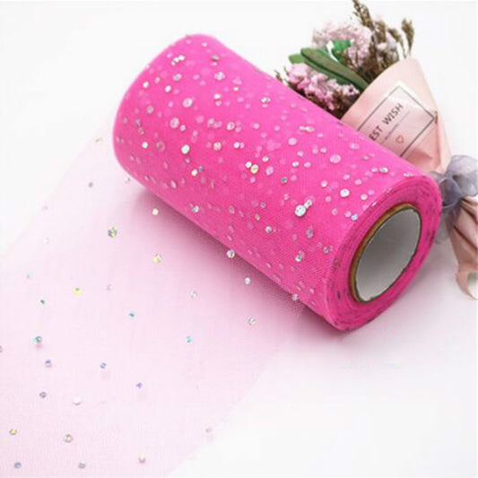 Tulle Roll 25 Yards 13cm Organza Laser Crafts Wedding Decoration Tulle Birthday Party Supplies(Light Pink) by bashfashion