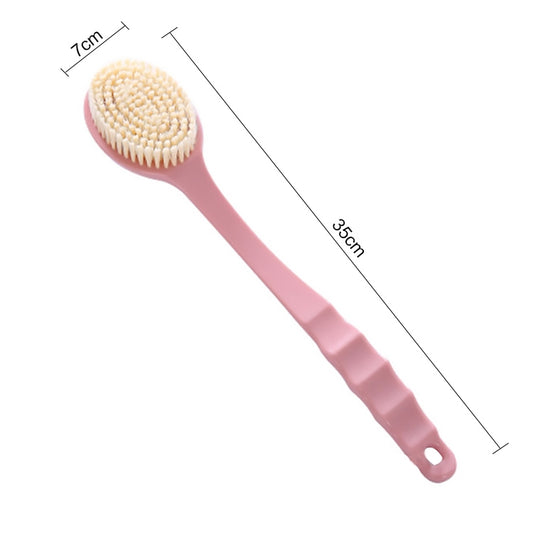 Long Handle Bath Brush Soft Hair Bath Brush with Massage Back Brush(Pink) by bashfashion