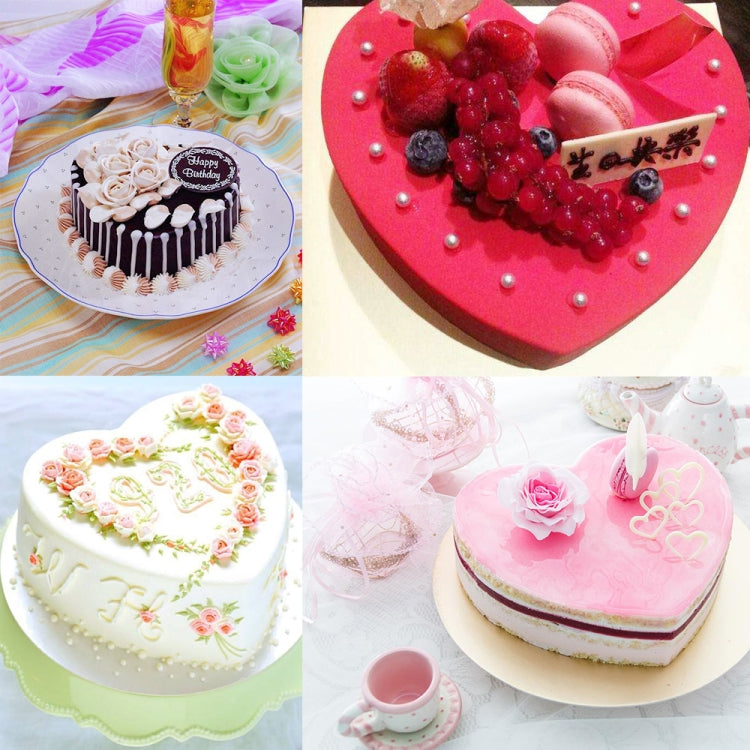 4 PCS Heart-shaped Prosthesis Foam Baking Fondant Cake Silk Flower Practice Mold, Height:10cm, Size:4 Inches by bashfashion