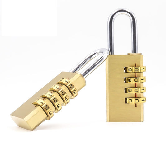 Four-digit Brass Code Padlock Security Gym Door Lock, Size:73 x 30 x 16 mm(Brass) by bashfashion