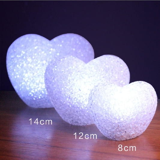 8cm White Heart Indoor Decorative LED Night Light Romantic 3D Love Heart Valentine Day Wedding Party Decoration by bashfashion
