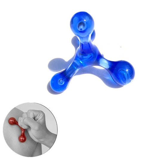 Frog Type Massager Manual Balance Four Ball Massager Waist Massage Ball, Color:Four-ball Blue by bashfashion