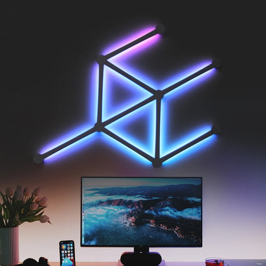 JSK-P22 Smart RGB Mosaic Light Rhythm Light Support Amazon Alexa / Google Assistant /DuerOS US Plug(Black) by bashfashion