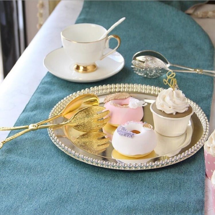 Retro Zinc Alloy Cutlery Cake Fruit Dessert Salad Clip(Square Head Gold Clip) by bashfashion