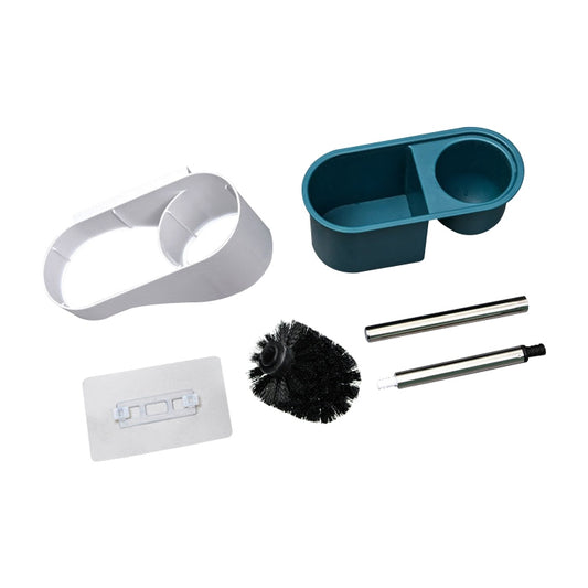 Toilet Brush Long Handle Free Punching Wall-mounted Household Toilet Cleaning Brush(Midnight Blue) by bashfashion