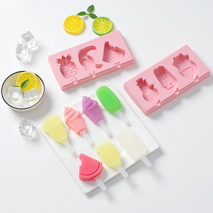 Silicone Cartoon Homemade Handmade DIY Ice Cream Popsicle Mould with Lid, Color Random Delivery, Style:Snowman Hippo Bunny by bashfashion