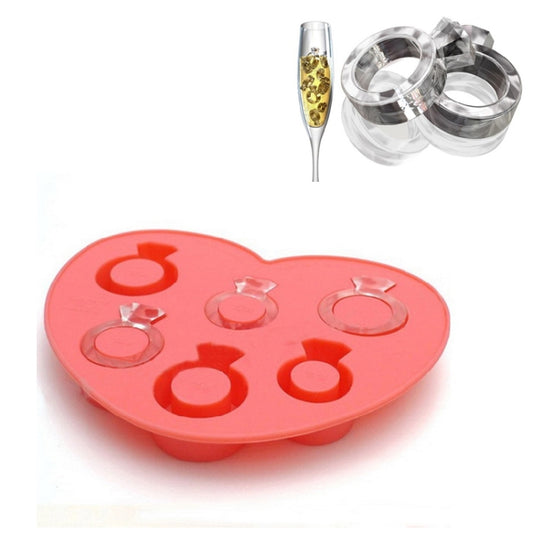 Silicone DIY Creative Ring Ice Mold Ice Box(Pink) by bashfashion