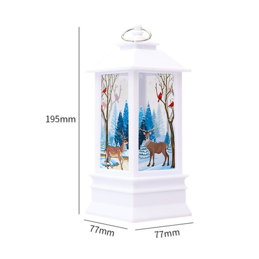 Christmas Flame Lantern Christmas Decoration LED Luminous Ornament Candlestick Lamp, Size: Large 77 x 77 x 195mm( White Elk) by bashfashion
