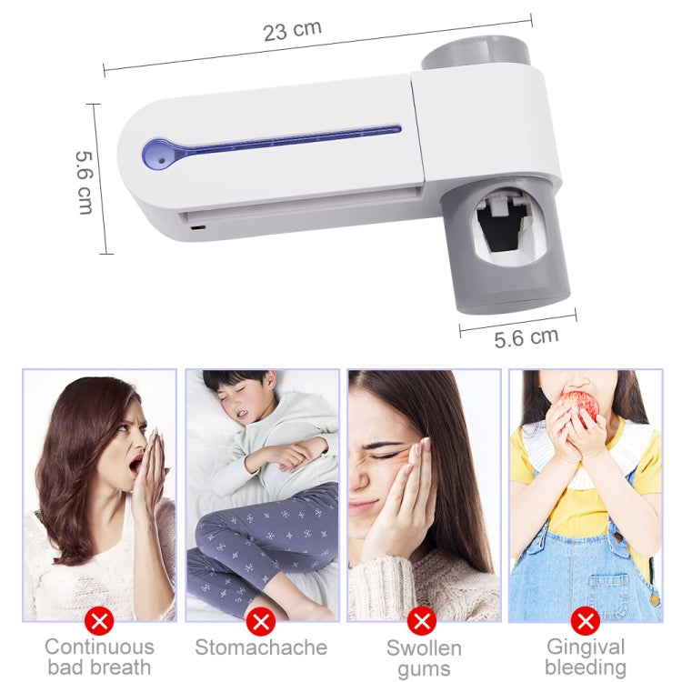 Punch-free Toilet Wall-mounted Ultraviolet Electric Disinfection Toothbrush Holder, Style:UK Plug by bashfashion