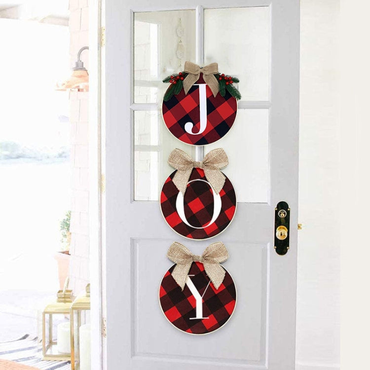 Christmas Decorations Home Windows And Doors Staircase Scene Layout DIY Red And Black Grid Christmas Wreath by bashfashion