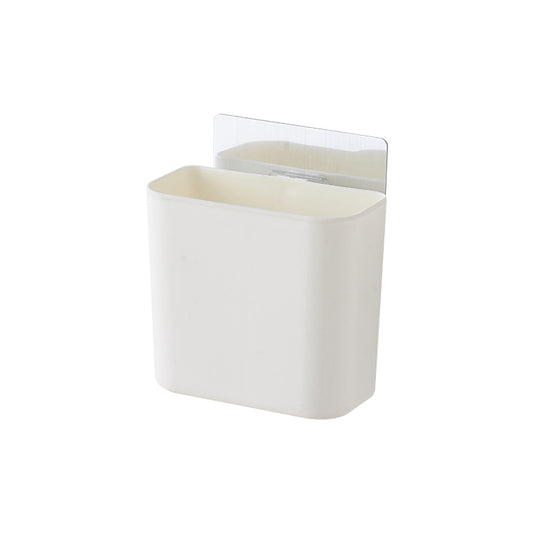 Bathroom Rack Wall-mounted Suction Cup Free Punch Storage Box Washstand Toothbrush Toothpaste Rack(White) by bashfashion