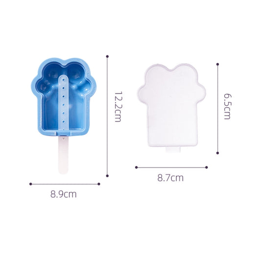 Home Cartoon Cat Paw Shape Popsicle Ice Cream Mould DIY Homemade Ice Cube Box(Blue) by bashfashion