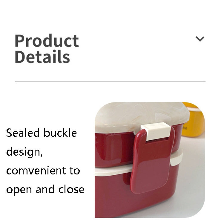 Cute Rabbit Double Layer Plastic Lunch Box Large Capacity Portable Lunch Box, Style: Large Red by bashfashion