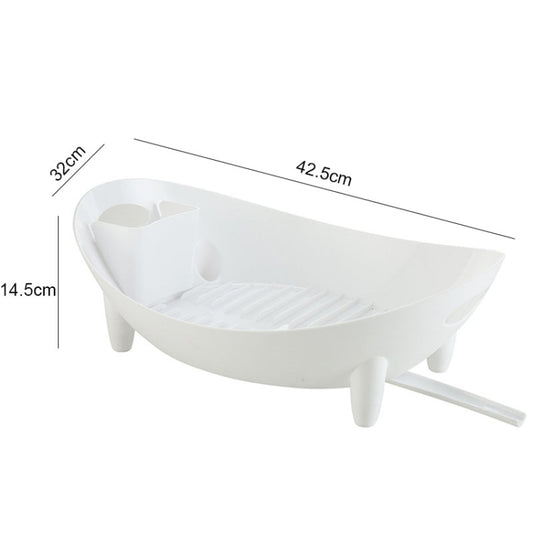 Tableware Storage Drain Dish Rack Multi-function Kitchen Utensil Rack(White) by bashfashion