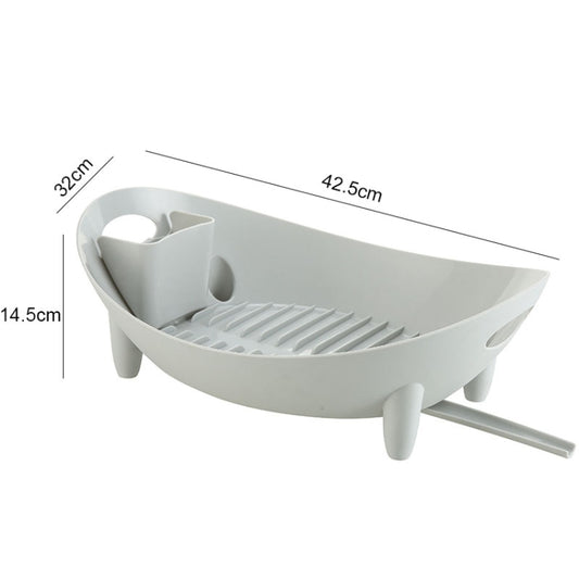 Tableware Storage Drain Dish Rack Multi-function Kitchen Utensil Rack(Gray) by bashfashion