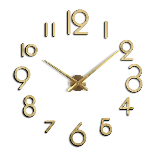 Creative DIY Acrylic Clock Home Digital Wall Clock(Silver) by bashfashion