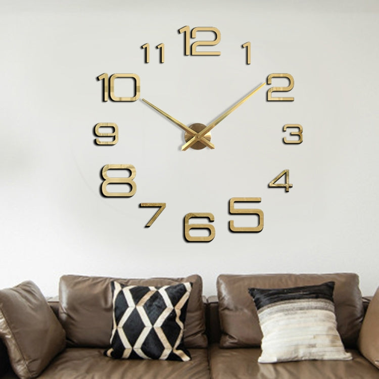 Acrylic Digital Wall Clock Home Living Room Wall Sticker Clock(Silver) by bashfashion