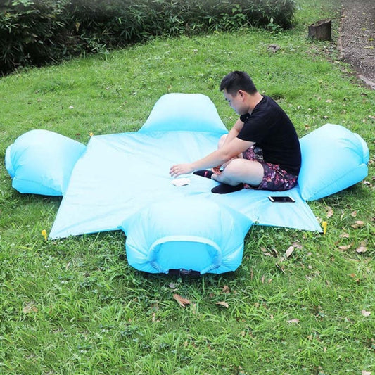 Outdoor Waterproof Air Pillow Picnic Mat Carrying Ground Sand Beach Grass Mat, Style:Four People(Random Color) by bashfashion
