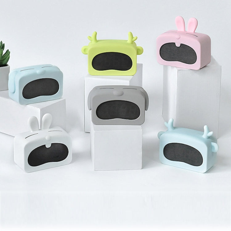 Mini Cute Cartoon Multifunctional Digital Luminous Thermometer Small Alarm Clock(Blue Dog) by bashfashion