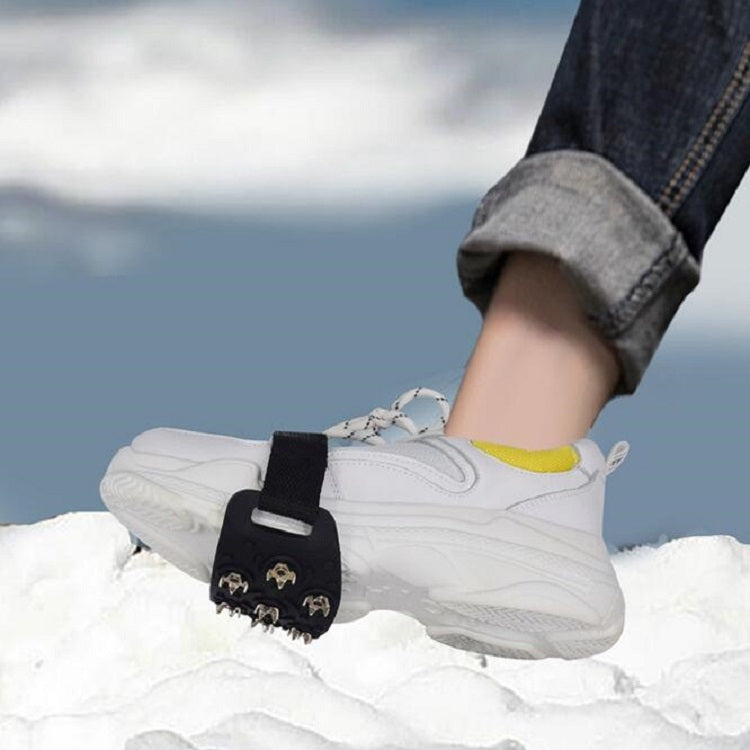 DM-1601 1pair Outdoor Mountaineering Snow Ice Surface 7-tooth Crampons Zinc Alloy Spikes Silicone Anti-skid Shoe Covers, Size:One Size by bashfashion