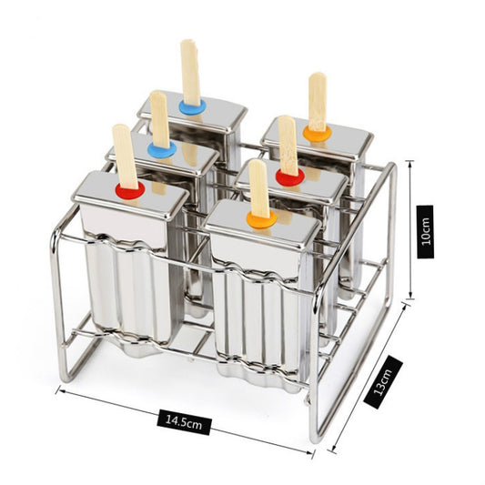 Stainless Steel DIY Ice Cream Mold Household Popsicle Ice Cream Mold(3 Flat 3 Round Head Double Grooves) by bashfashion