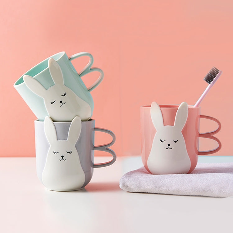 Creative Cute Mouthwash Cup Household Brushing Cup Plastic Children Cup with Handle(Nordic Grey) by bashfashion