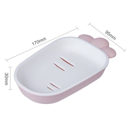 3 PCS Creative Cute Drain Double-layer Household Toilet Soap Box with Lid Soap Holder(White) by bashfashion