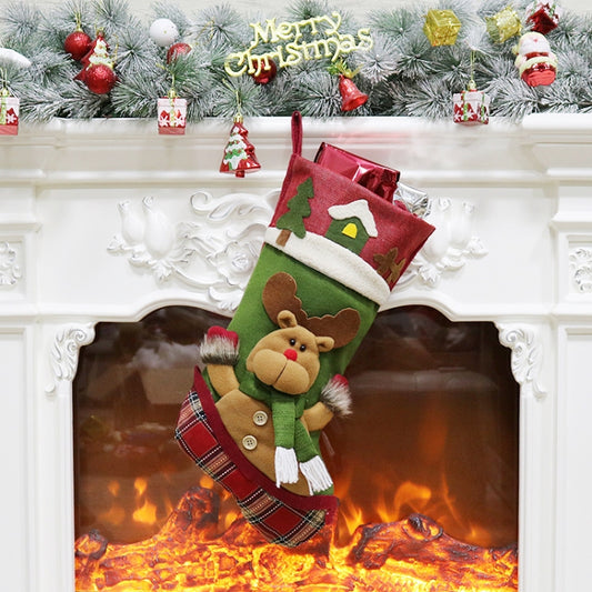 Christmas Socks Gift Bag Christmas Tree Pendant Decoration(Elk) by bashfashion