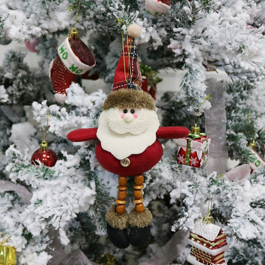 Christmas Decorations Gift Small Pendant Plush Doll Christmas Tree Pendant Supplies, Size: B(Snowman) by bashfashion
