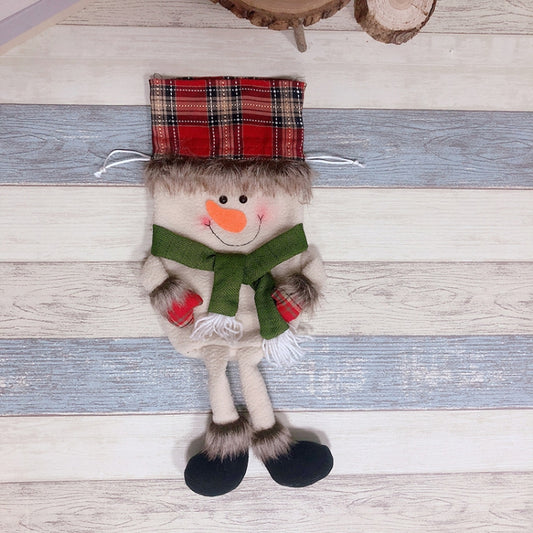 Christmas Drawstring Gift Bag Christmas Decorations Candy Gift Bag(Snowman) by bashfashion