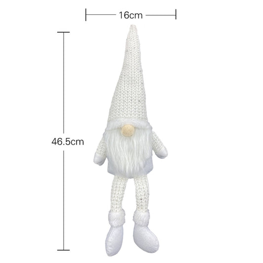 Christmas Decorations Dolls Faceless Elderly Dolls Window Decorations(White) by bashfashion