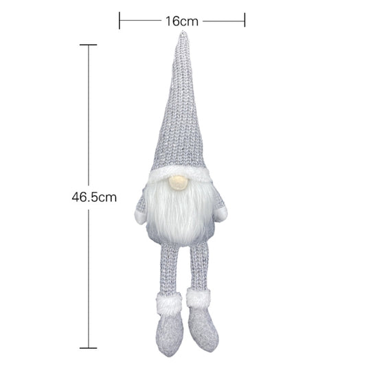 Christmas Decorations Dolls Faceless Elderly Dolls Window Decorations(Grey) by bashfashion