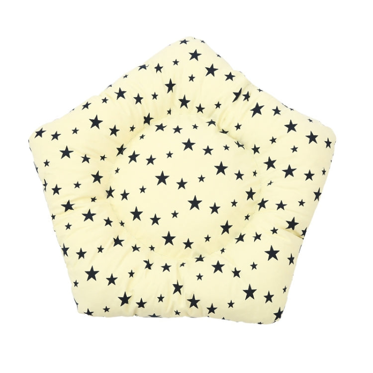 Cotton Canvas Pet Tent Cat and Dog Bed with Cushion, Specification: Large 60×60×70cm(Beige Navy Star) by bashfashion