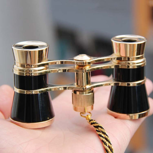 3x25mm Classical Ladies Drama Watching Telescope Carrying Binoculars With Chain(Black) by bashfashion