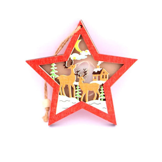 Christmas Decorations Christmas Tree Luminous Pendant(CarFive-pointed Star) by bashfashion