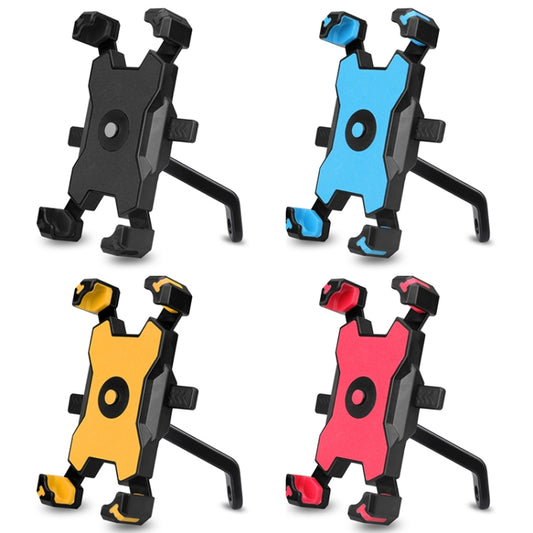 Electric Bicycle Mobile Phone Holder Can Be Rotated 360-degree Mobile Phone Holder Four-way Adjustment Bracket for Motorcycle, Style:Rearview Mirrors(Yellow) by bashfashion