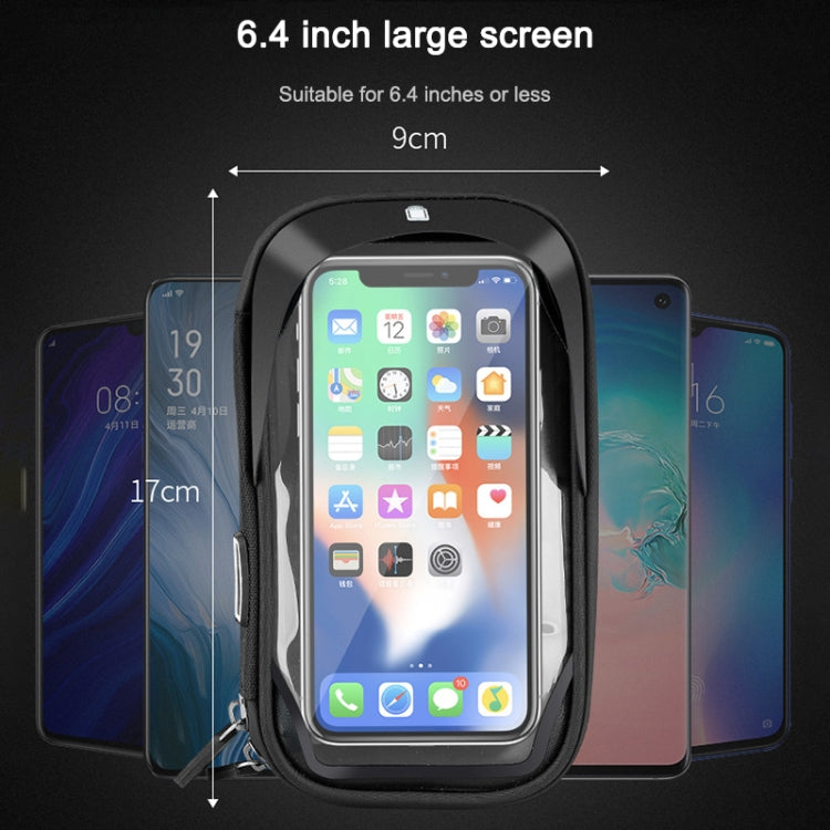 Mountain Bike Card Holder Touch Screen Mobile Phone Holder Motorcycle Electric Vehicle Waterproof Navigation Bracket Shade Mobile Phone Holder, Style:Handlebars(Black) by bashfashion